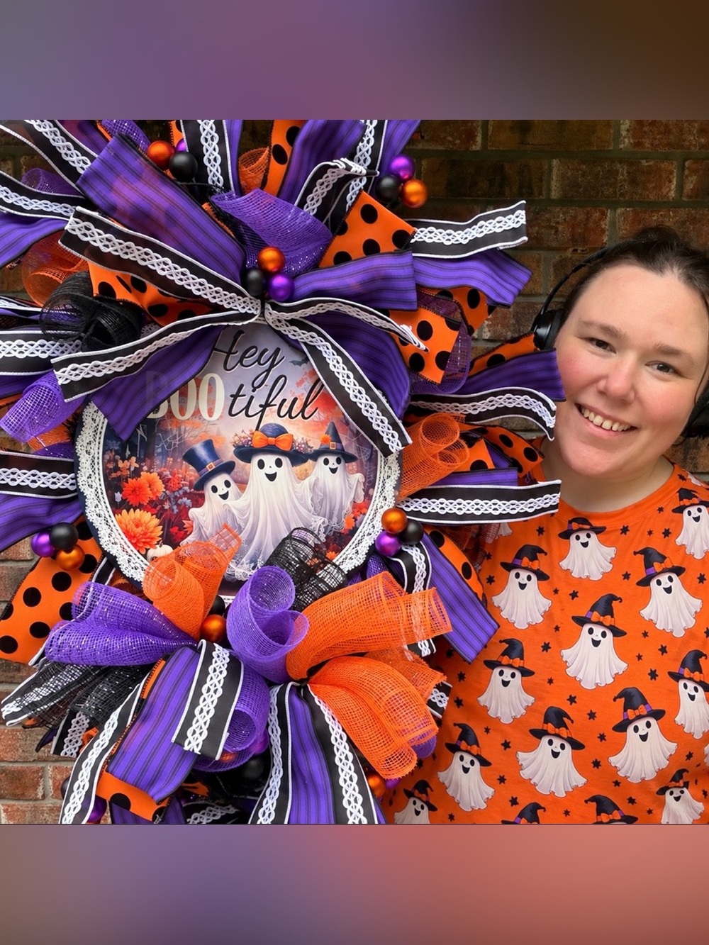 🚫SOLD🚫 👻 Boo-tiful Tear-Drop Swag Wreath - Picture 14 of 14